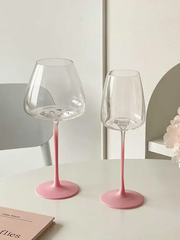 800ml Large Capacity Pink Goblet Glasses For Home Use High-end Glass Champagne Glasses White Wine Red Wine Glasses - Image 5