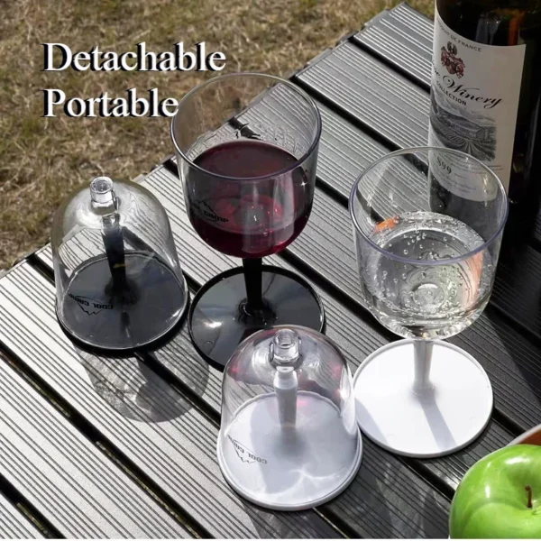 Detachable Red Wine Glass Portable Plastic Transparent Champagne Glass Food-grade Outdoor Camping for Outdoor BBQs Parties