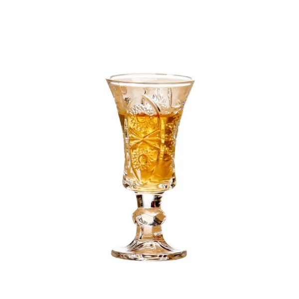 6pcs/Set Whisky Brandy Small Cup Chinese Style White Spirit Glasses 34ml Glass Crystal Goblet for Family Party Night Bar - Image 5