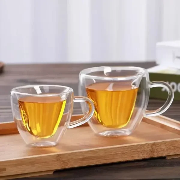 Heart Love Shape Glass Coffee Mug Cup Double Wall Drinking Tea Milk Juice Water Glasses Heat Resistant Drinkware Set Lover Gift - Image 2