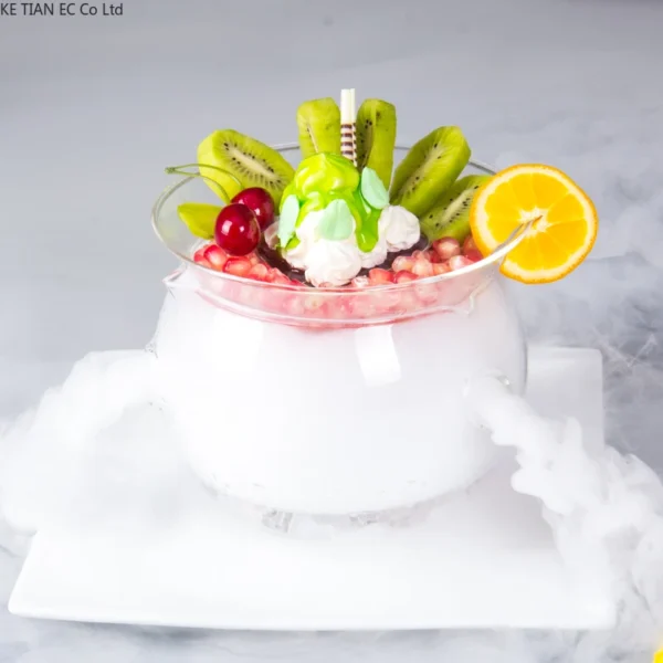 Creative Molecular Kitchen Transparent Glass Bowl Dry Ice Fruit Vegetable Salad Glass 2 in 1 Tableware - Image 2