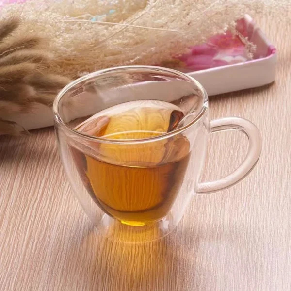 1 PCS Heart Love Shaped Glass Mug Couple Cups Double Wall Glass cup Heat-Resisting Tea Beer Mugs Milk coffee Cup Gift Drinkware - Image 5