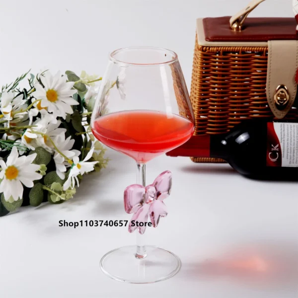 Creative Bow Champagne Glass Ins Korean Style Wine Glass Goblet Simple Household Beverage Juice Cocktail Cup - Image 5