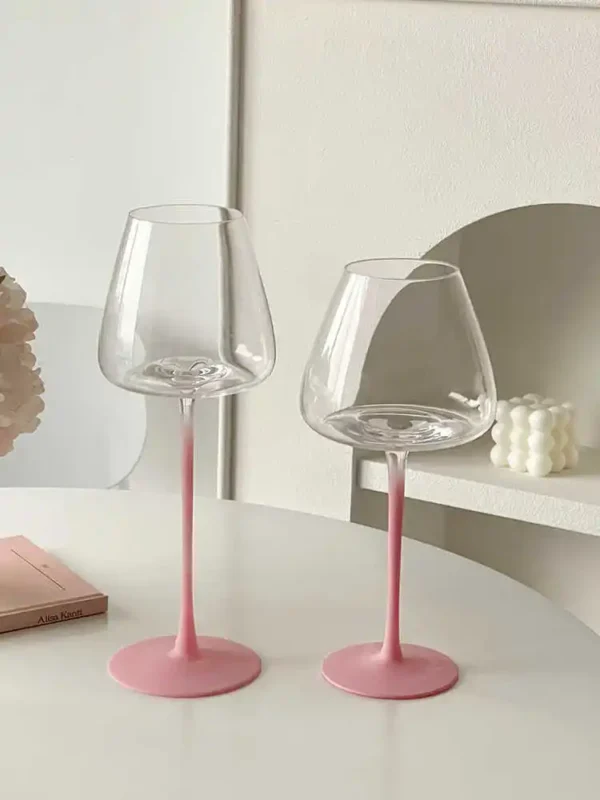 800ml Large Capacity Pink Goblet Glasses For Home Use High-end Glass Champagne Glasses White Wine Red Wine Glasses