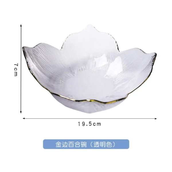 Phnom Penh flower petals glass dessert bowl household fruit plate salad bowl ice cream bowl kitchen supplies - Image 6