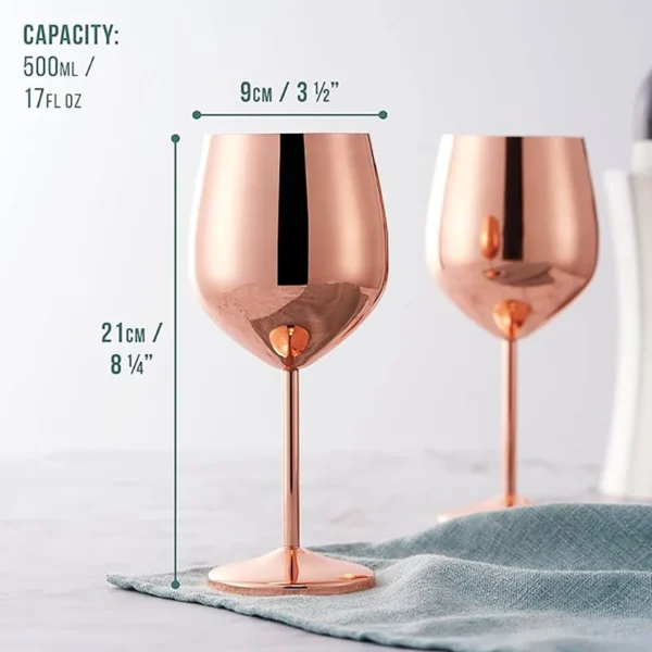 6PCS New Stainless Steel Glass Cocktail Creative Metal Wine Bar Champagne Red Wine Glass Barware Cup - Image 3