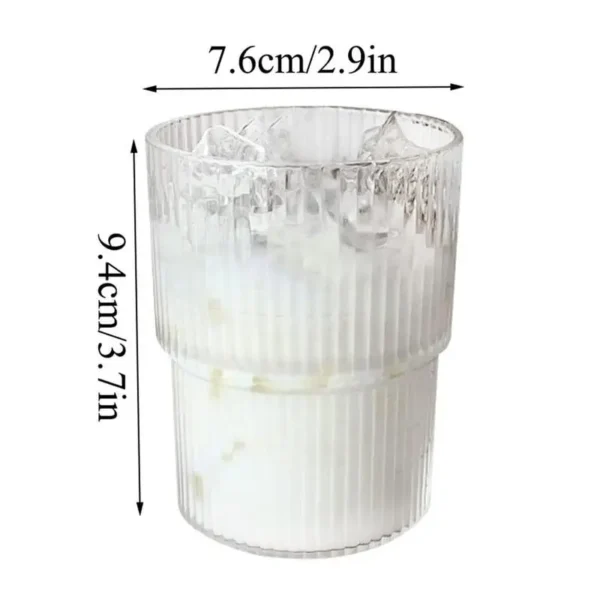 Ribbed Drinking Cups 320ml Ribbed Vintage Glass Cups Ripple Glassware for Cocktail Whiskey Juice Coffee Bar Accessories Water - Image 6