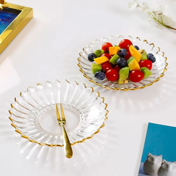 European Style Glass Bowl Delicate Flower Type Fruit Plate Dessert Salad Bowl Table Candy Dried Fruit Snack Tray Ice Cream Cup - Image 5