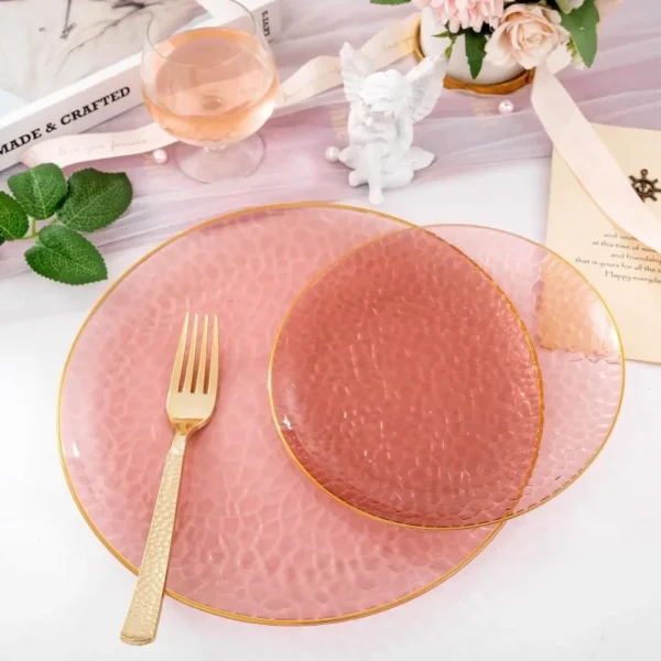 60pcs Plastic Plates-Disposable Plates,Wedding Plates Set,Party Plates Disposable include 30 Dinner Plates,30 Dessert Plates - Image 3