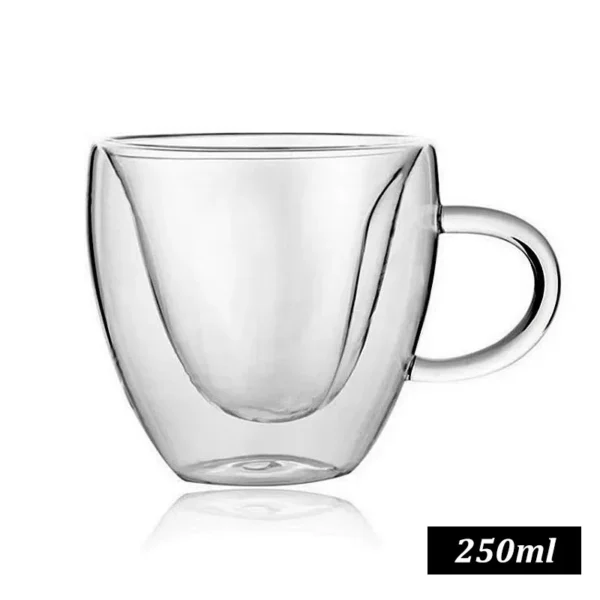 Double Wall Glass Coffee Mugs Milk Mug with Handle Cappuccino Latte Hot Drink Classic Coffee Glass Set Heat Cold Resistant Glass - Image 6