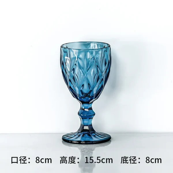 Vintage Glass Raised Dot Goblet Relief Red Wine Cup Engraving Embossed Juice Drinking Glasses Goblets For Wedding Home Drinkware - Image 5