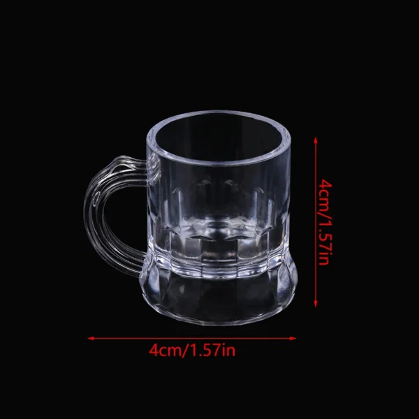 1PC 2oz Beer Cup Small Handle Plastic Whisky Mini For Party Mug Glass Barware Kitchen Dining Bar Home Garden Decoration - Image 6