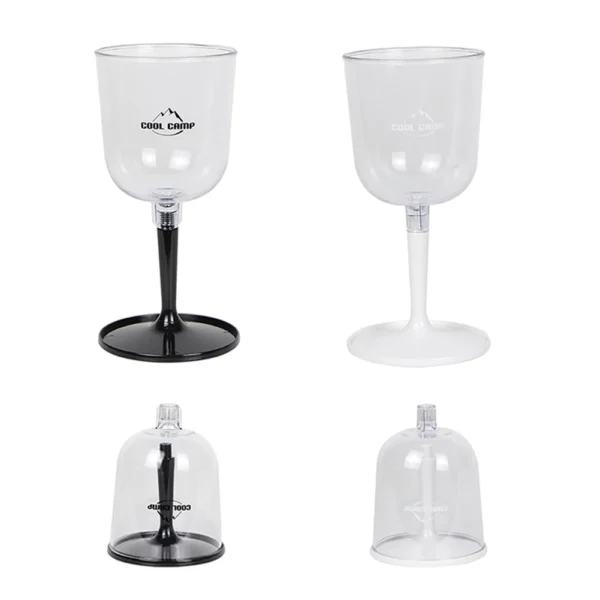 Collapsible Wine Glasses for Travel Portable Detachable Plastic Wine Glass Lightweight Anti-fall Cocktail Cup for Party Picnic