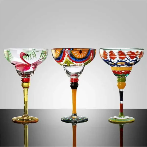 270ml Creative Margarita Wine Glasses Handmade Colorful Cocktail Glass Goblet Cup -free Home Bar Wedding Party Drinkware - Image 4