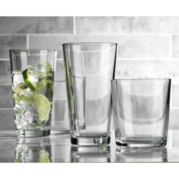 Drinking Glasses Set Of 16, 8 Glasses (17oz.), 8 Rocks Glass Cups (13 oz) Beer Glasses, Water, Juice. - Image 5