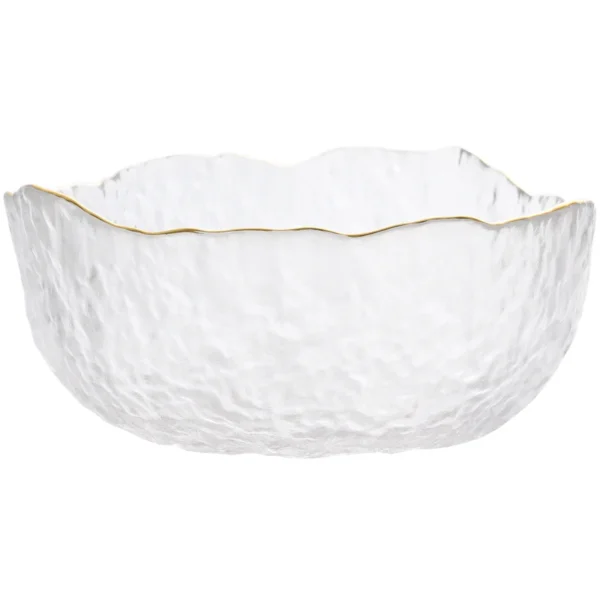 Japanese Style Iceberg Glass Bowl with Glod Rim Transparent Salad Fruit Soup Dessert Snack Foods Mixing Bowl Tea Wash Large - Image 5