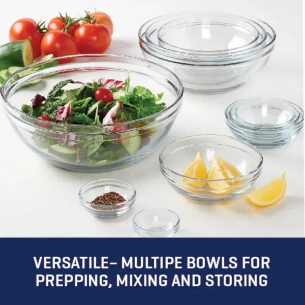 Glass Mixing Bowls, 10 Piece Set - Image 4