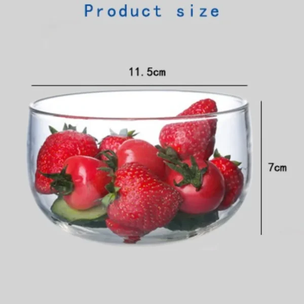 Cartoon Flower Strawberry Pattern Glass Bowl Household Fruit Salad Bowl Transparent Tableware Ice-cream Dessert Rice Bowl 500ml - Image 6