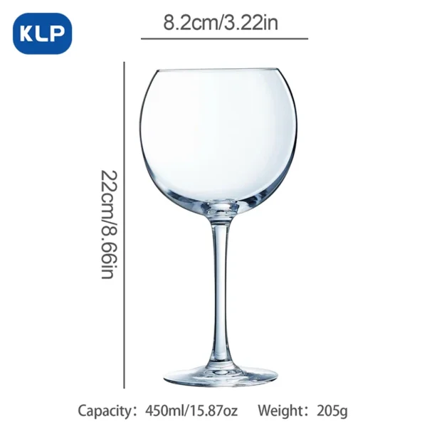 KLP Crystal Luxury Flute Champagne Glasses Custom Hand Blown Goblet for Wedding Party，Big Belly Wine Glasses Red Wine Glasses